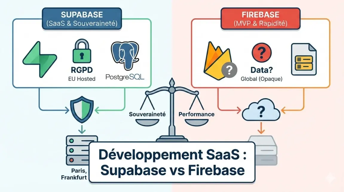 Supabase face à Firebase, la souveraineté des données d'un SaaS